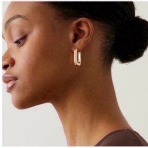 New! Anthropologie Brynn Gold Huggie Earrings NWOT